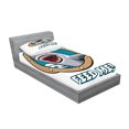 thumbnail image 2 of Ambesonne Cartoon Fitted Sheet & Pillow Sham Set, Feed Me Words Shark, Twin, Multicolor, 2 of 2
