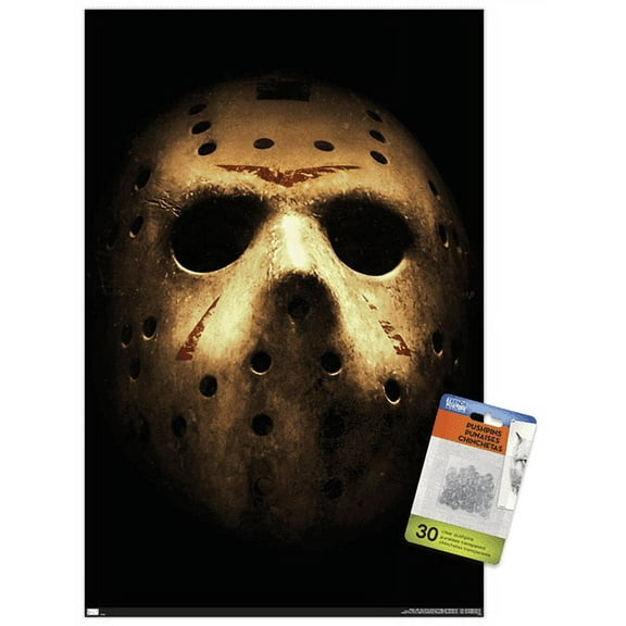 Friday the 13th - Mask Wall Poster with Pushpins, 14.725" x 22.375"