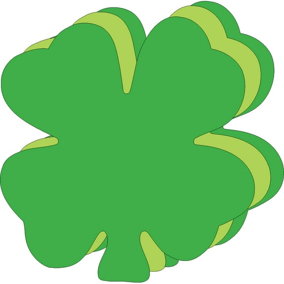 SHAPES ETC. Assorted Green Four Leaf Clover Assorted Color Creative Cut-Outs- 3”