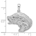 thumbnail image 2 of FJC Finejewelers 925 Sterling Silver Rhodium Plated Polished Jumping Bass Fish Charm 28 x 27 mm, 2 of 6
