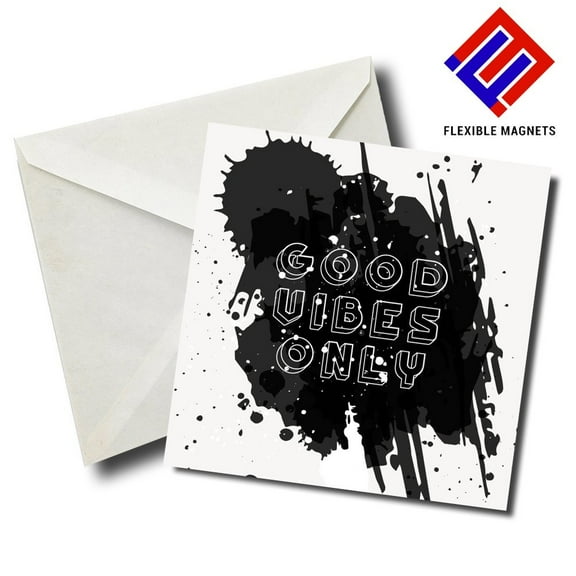 Good Vibes Only Inspirational Quote Magnet for refrigerator. Great Gift! By Flexible Magnets