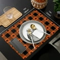 thumbnail image 6 of Placemats Set of 4 Washable,Halloween Orange Pumpkin Placemat for Dining Table Decorations, Heat-Proof Table Mats for Kitchen Dinner Banquet Fall Buffalo Check, 6 of 6