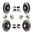 thumbnail image 1 of Transit Auto Front Rear Hub Bearing Assembly Coated Disc Brake Rotor and Semi-Metallic Pads Kit (10Pc) for Car Volkswagen Beetle with 253mm Diameter Left Right (Driver Passenger) KBB-110781, 1 of 11
