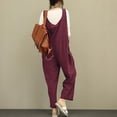 thumbnail image 5 of B91xZ Rompers for Women Wide Leg Loose Baggy Jumpsuit Rompers,Red XL, 5 of 5