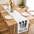 thumbnail image 3 of Table Runner 72 Inches Long for Kitchen Dining, Happy Easter Dresser Scarf Farmhouse, Dining Table Decorations for Wedding/Parties, Spring Carrots Country Black and White Plaid 18 x 72 In, 3 of 8