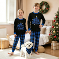 thumbnail image 3 of RUINIXCW Family Christmas Pajamas Matching Set Xmas Jammies Holiday Outfit for Couples Women Men Pet PJS Set Letters Print Sleepwear Loungewear, 3 of 9