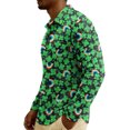 thumbnail image 5 of Men's St. Patrick's Day Shamrock Henley Long Sleeve Pullover Casual Top Shirt, 5 of 6