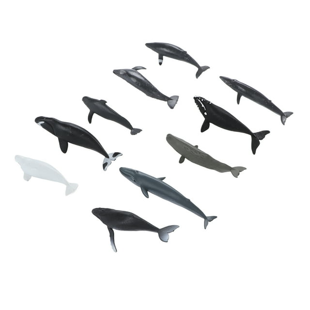 Adorno de ballena, 10 piezas de adornos de ballena, estatuas de animales de plástico, modelo animal probado y confiable