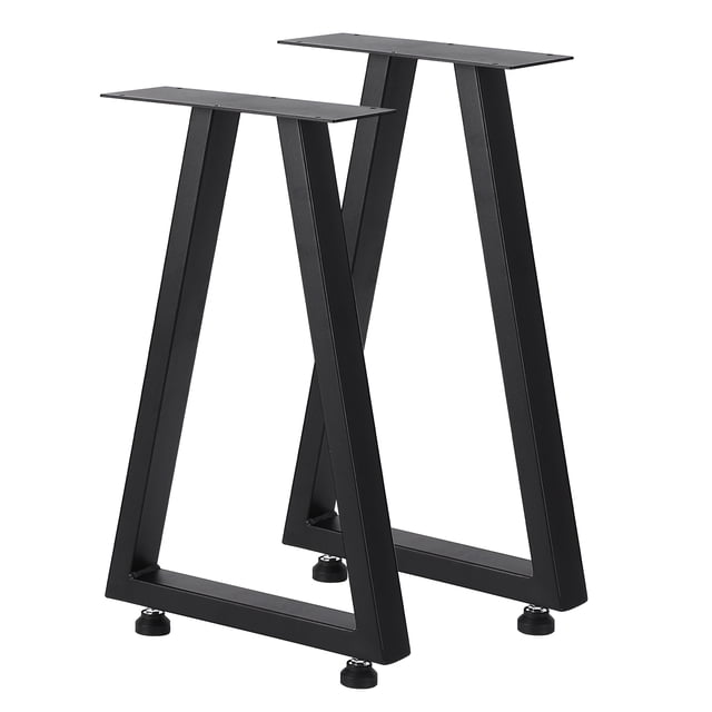 QinaQin Patas industriales para mesa, juego de 2 en acero al carbono con protectores de goma, ideales para mesa de comedor, escritorio, banco o mesa de centro
