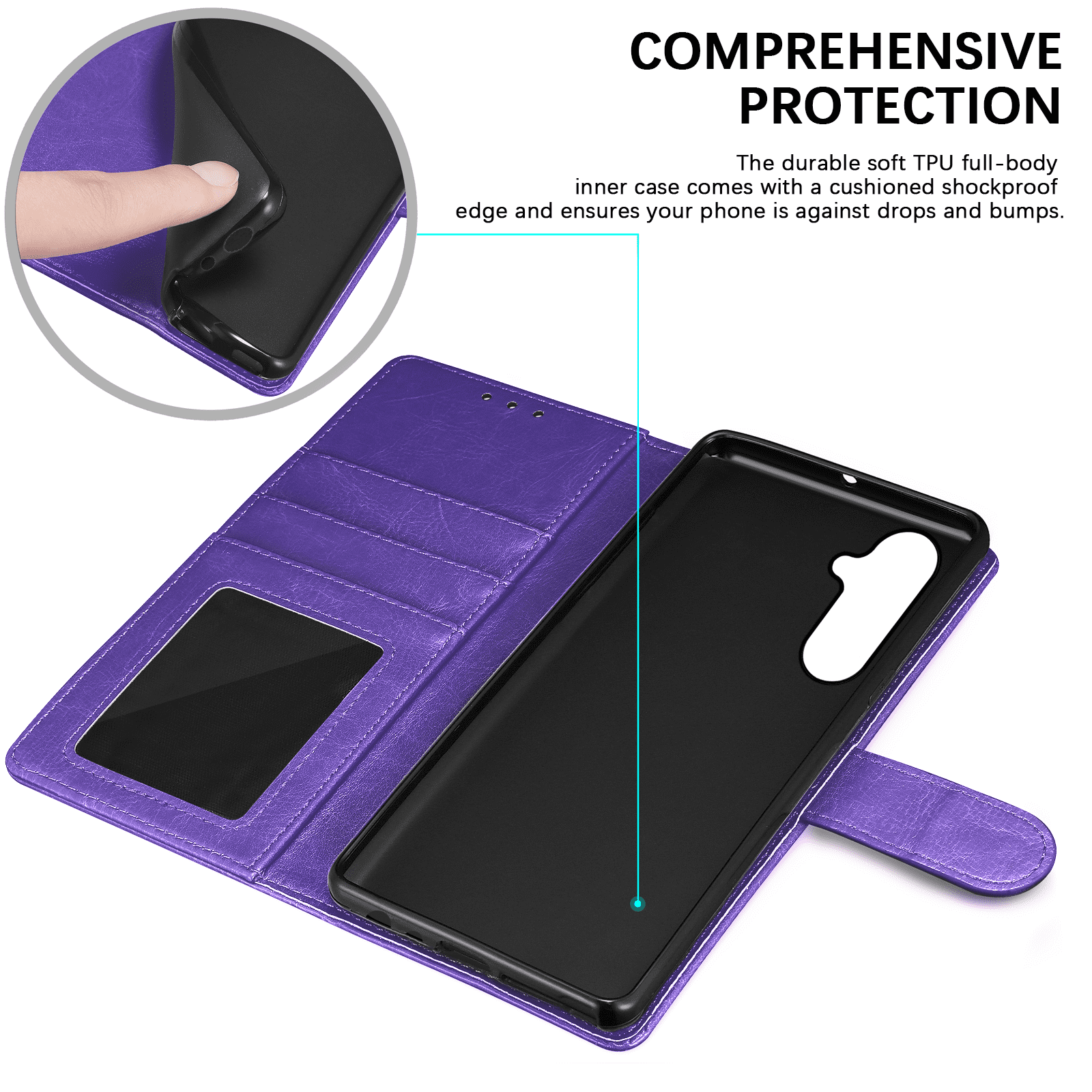 Galaxy A15 5G Wallet Case, Takfox With RFID Blocking Leather 