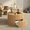 Light Brown + Solid Wood+MDF+3, variant on LANKANG Modern Round Fluted Accent Lift Top Coffee Table Hidden Inner Storage Compartment Concealed Slide Drawer Multi Functional Center Table for Living Room