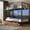 Brown&2 Drawers&LED, variant on Hijob Twin over Twin Bunk Bed(Convertible into 2 Seperate Beds),Antique Heavy Duty Metal Bed Frame with Storage Bag&Hooks for Adults Teens,Black&Brown