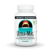 Source Naturals Ultra-Mag, Vegan 5-in-1 Magnesium Formula for Muscle Relaxation and Calming Nerves* , 60 Tablets