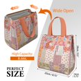 thumbnail image 3 of Pioneer Flower Floral Print Pattern Insulated Lunch Bag for Women & Adults,Large Portable Soft Cooler Lunch Bag,Thermal Food Storage Tote with Pearl Cotton,8.66L,8.75x5.75x9.5 Inch, 3 of 6
