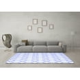 thumbnail image 3 of Ahgly Company Machine Washable Indoor Round Trellis Blue Contemporary Area Rugs, 3' Round, 3 of 4