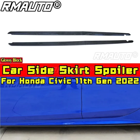 For Honda Civic 11th Gen 2022 Body Kit Side Skirt Spoiler Glossy Black Sport Style Car Side Skirt Lip Side Skirt Car Accessories