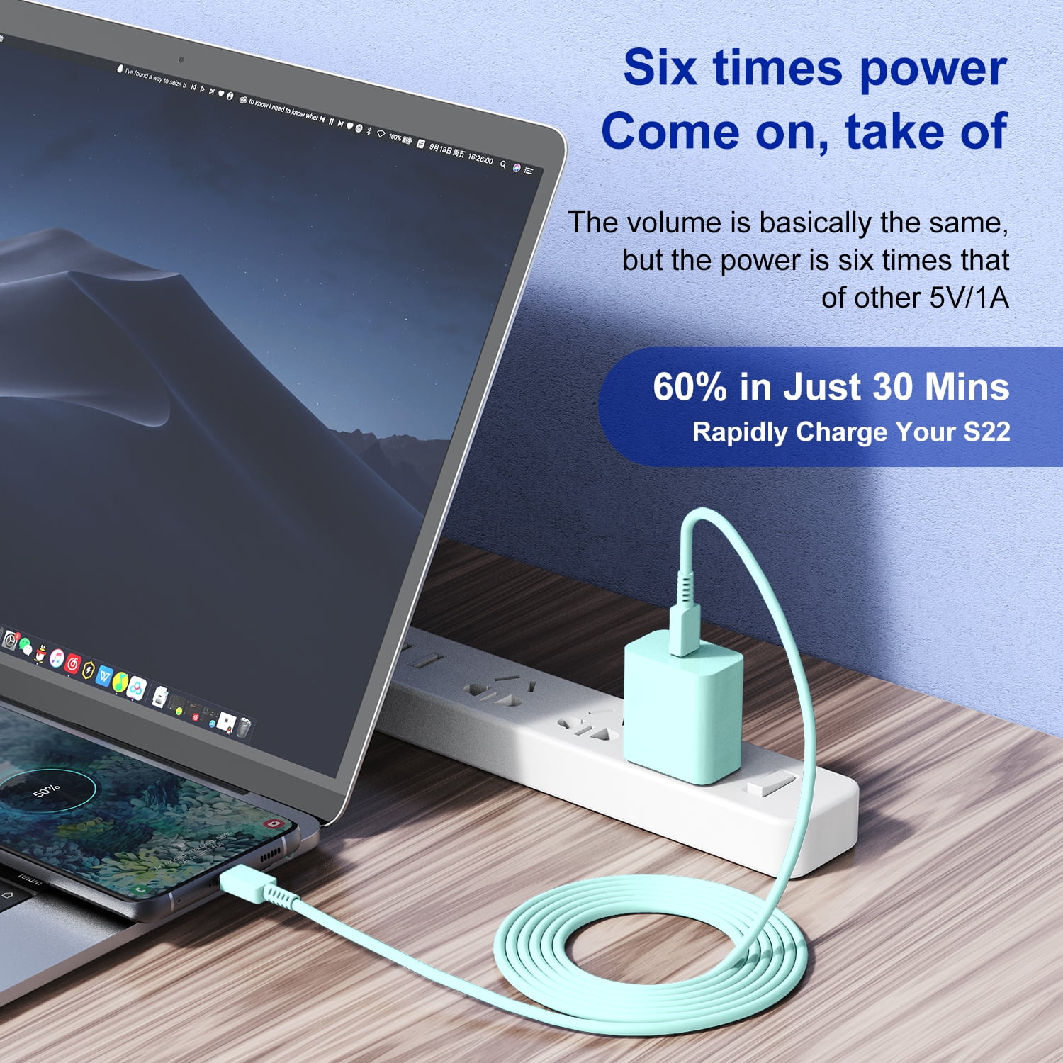 2 Pack 45W Samsung USB-C Super Fast Charger 6FT Type C Charger Cable Cord Fast Charging Android Phone Wall Charger Block for Samsung Galaxy  S26 S25 Ultra/S24+/S23 Ultra/S23/S23+/S22/S22 Ultra/S22+