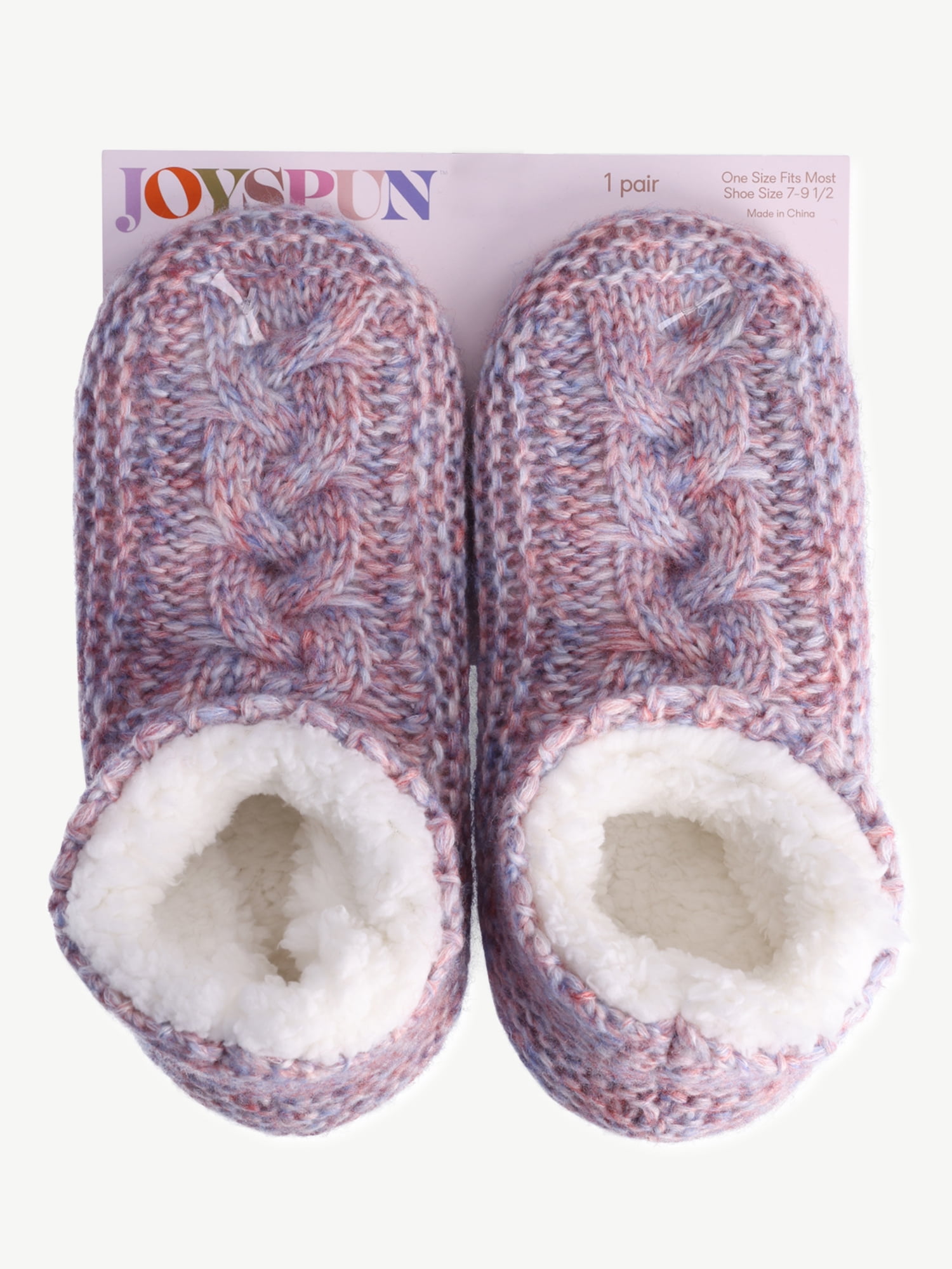 Joyspun Women's Knit Slipper Sock Booties, 1-Pack, One Size