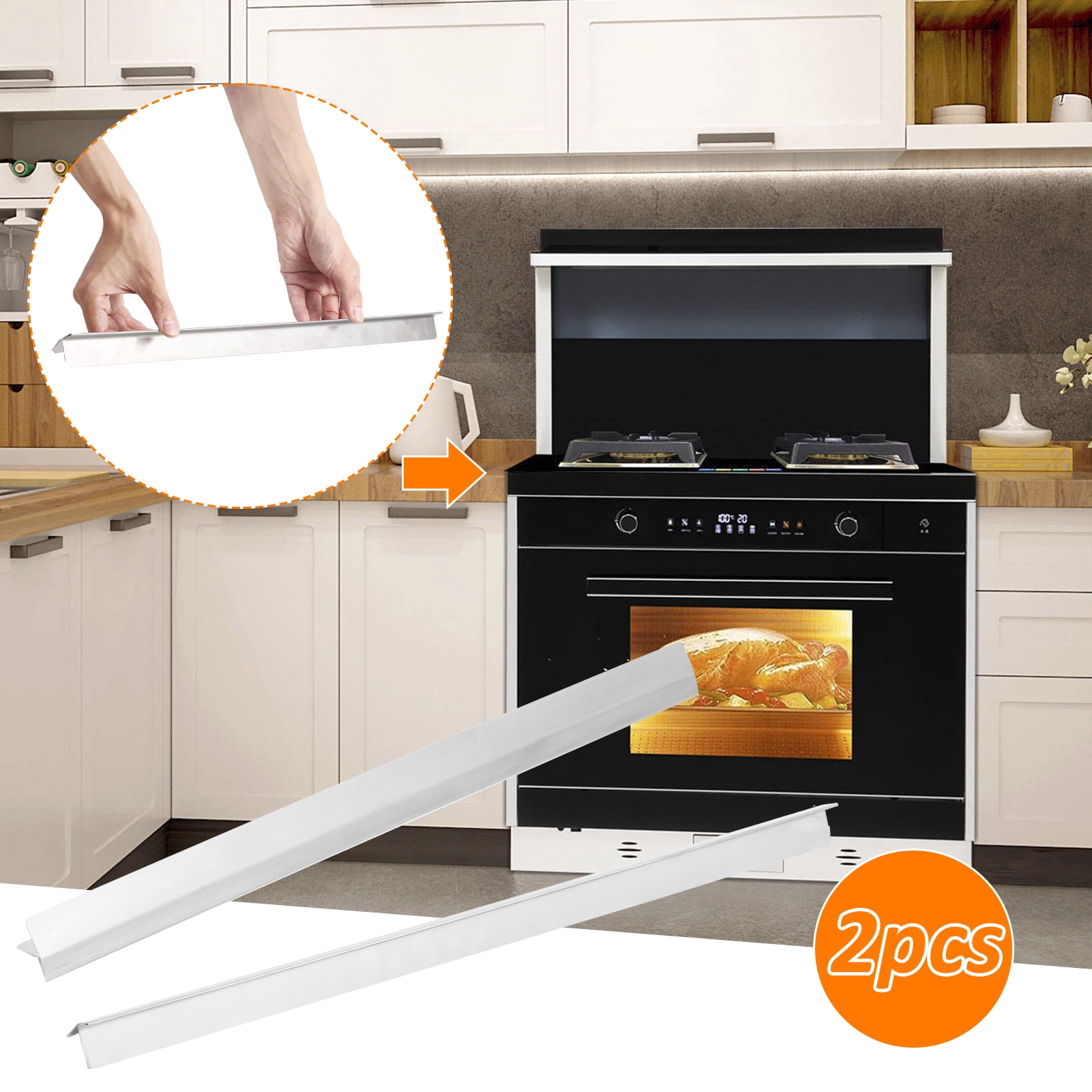 Joint strip,2 20.27inch Stainless Stove Seal Stove Filler Stove Cover Stove Countertop And Between To Oil Spills Cabinet And Spills On Stainless Steel Stove And Stove Dsfen