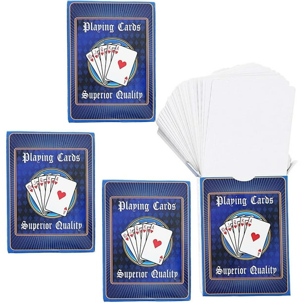 4 Decks Blank Playing Game Cards To Write On Printable Diy Crafts 2 5 X 3 5 Inch Walmart Com