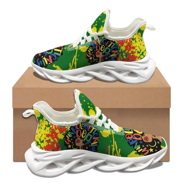 Zapatillas deportivas informales con estampado afroamericano Juneteenth 1865 para mujer y hombre, cómodas, antideslizantes, con cordones para deportes al aire libre, para verano