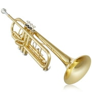 Ashthorpe Standard Bb Trumpet for Students and Beginners, Gold Lacquer Finish