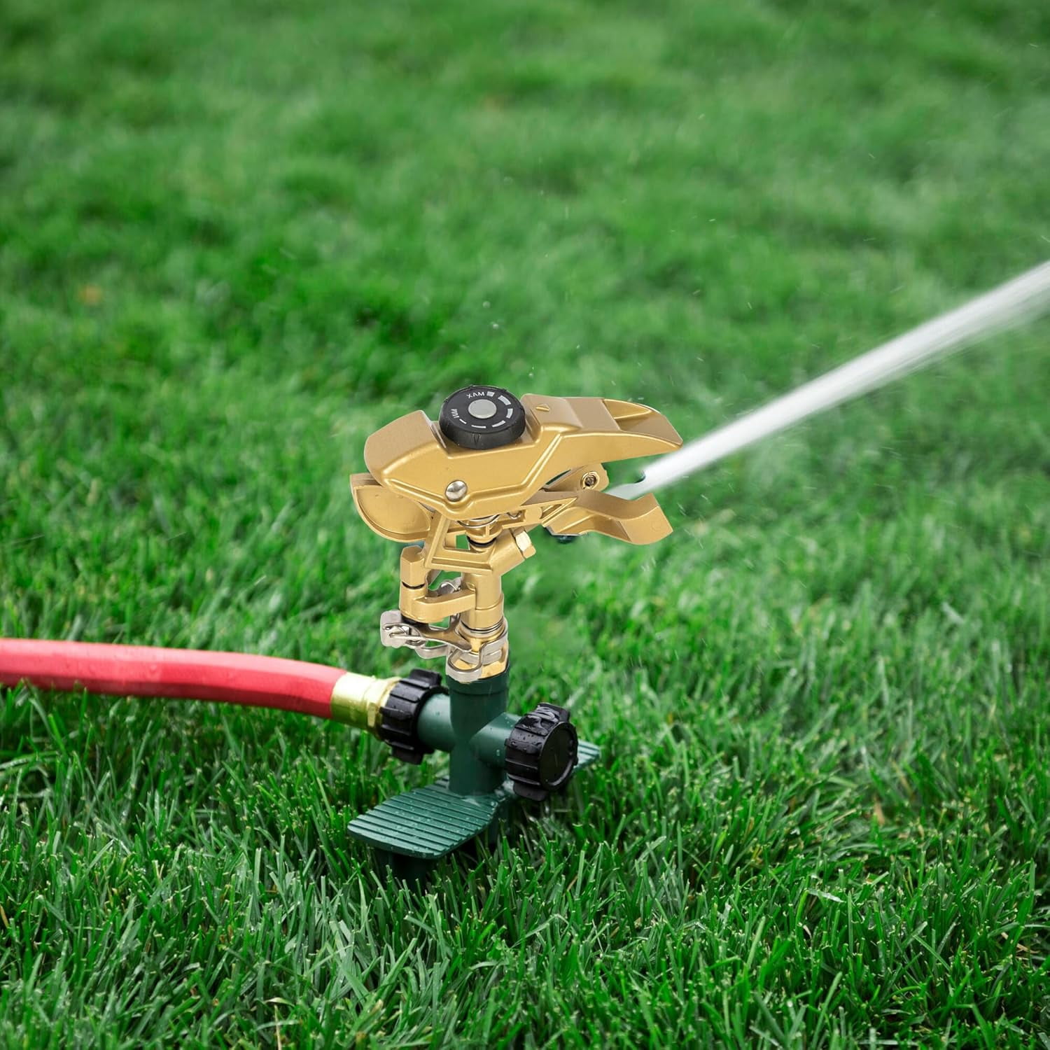 LSKJGA-1/2 Inch Zinc Impact Sprinkler, Heavy Duty Lawn Sprinkler Head with Nozzles, Adjustable 0-360 Degree Impulse Watering Sprinklers for Large Coverage Garden Grass Yard Irrigation