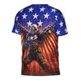 thumbnail image 2 of Omeoer Patriotic Eagle Wings Graphic T-Shirt for Men Women, USA Flag 3D Printed Short Sleeve Crewneck Tee, American Freedom Casual Shirt, 2 of 6