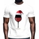 thumbnail image 2 of Camisetas para hombre con copa de vino y gorro navideño, camisetas casuales de manga corta para hombre, camisetas gráficas para adolescentes, niños y hombres., 2 of 8
