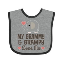 Inktastic My Grammy and Grampy Love Me Boys or Girls Baby Bib