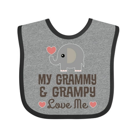 

Inktastic My Grammy and Grampy Love Me Gift Outfit Gift Baby Boy or Baby Girl Bib
