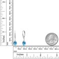 thumbnail image 6 of Gem Stone King 925 Sterling Silver Swiss Blue Topaz and Lab Grown Diamond Earrings for Women | 2.70 Cttw | Gemstone November Birthstone | Oval Checkerboard 8X6MM, 6 of 6