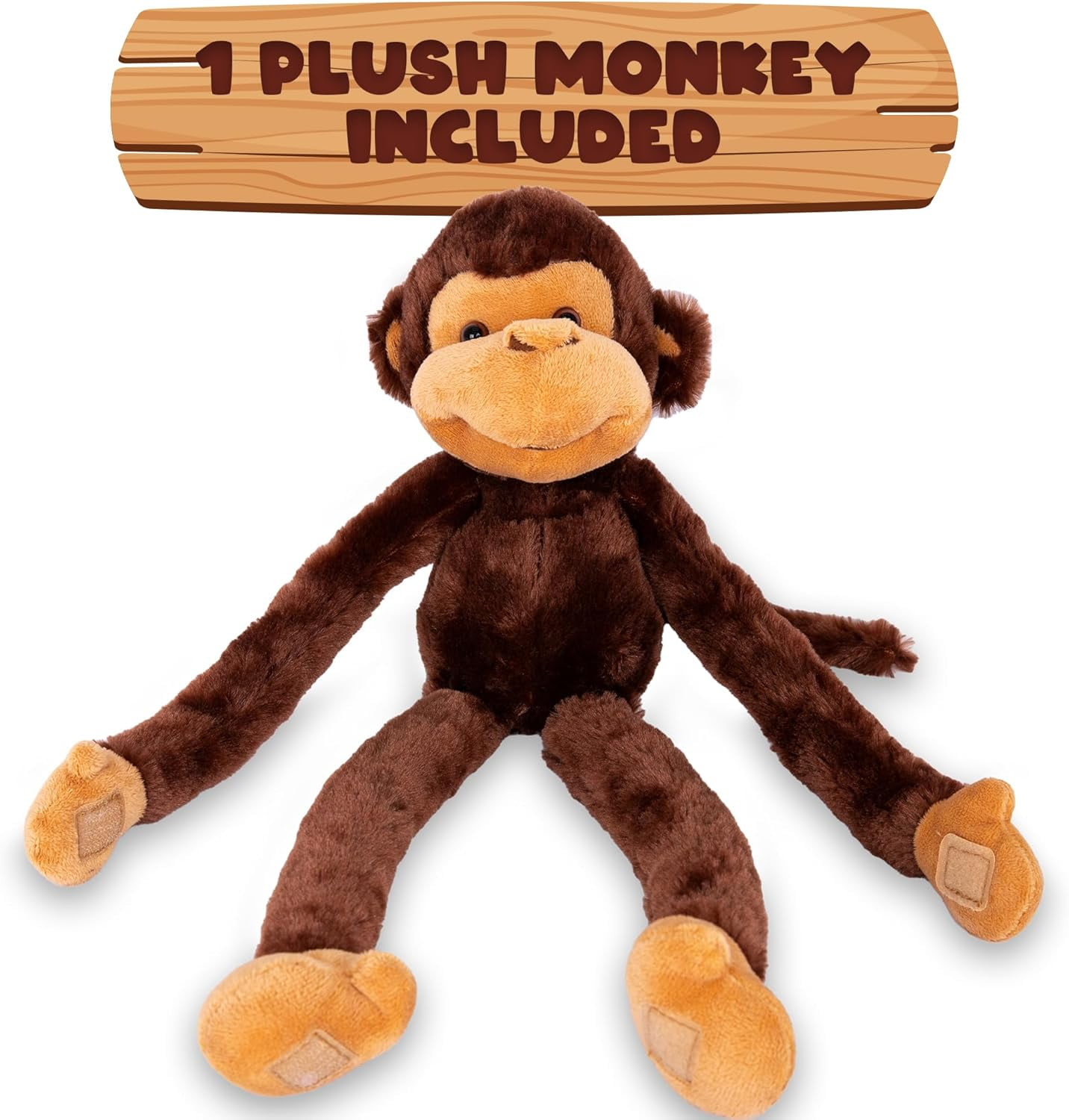 ArtCreativity 23" Long Arm Plush Monkey – Soft Hanging Stuffed Animal for Kids Ages 3+, Monkey Character, Nursery Decor & Gifts