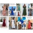 thumbnail image 5 of PRETTYGARDEN Womens Summer Puff Short Sleeve Maxi Dress Square Neck Smocked Tiered Ruffle A Line Long Flowy Beach Dresses, 5 of 8