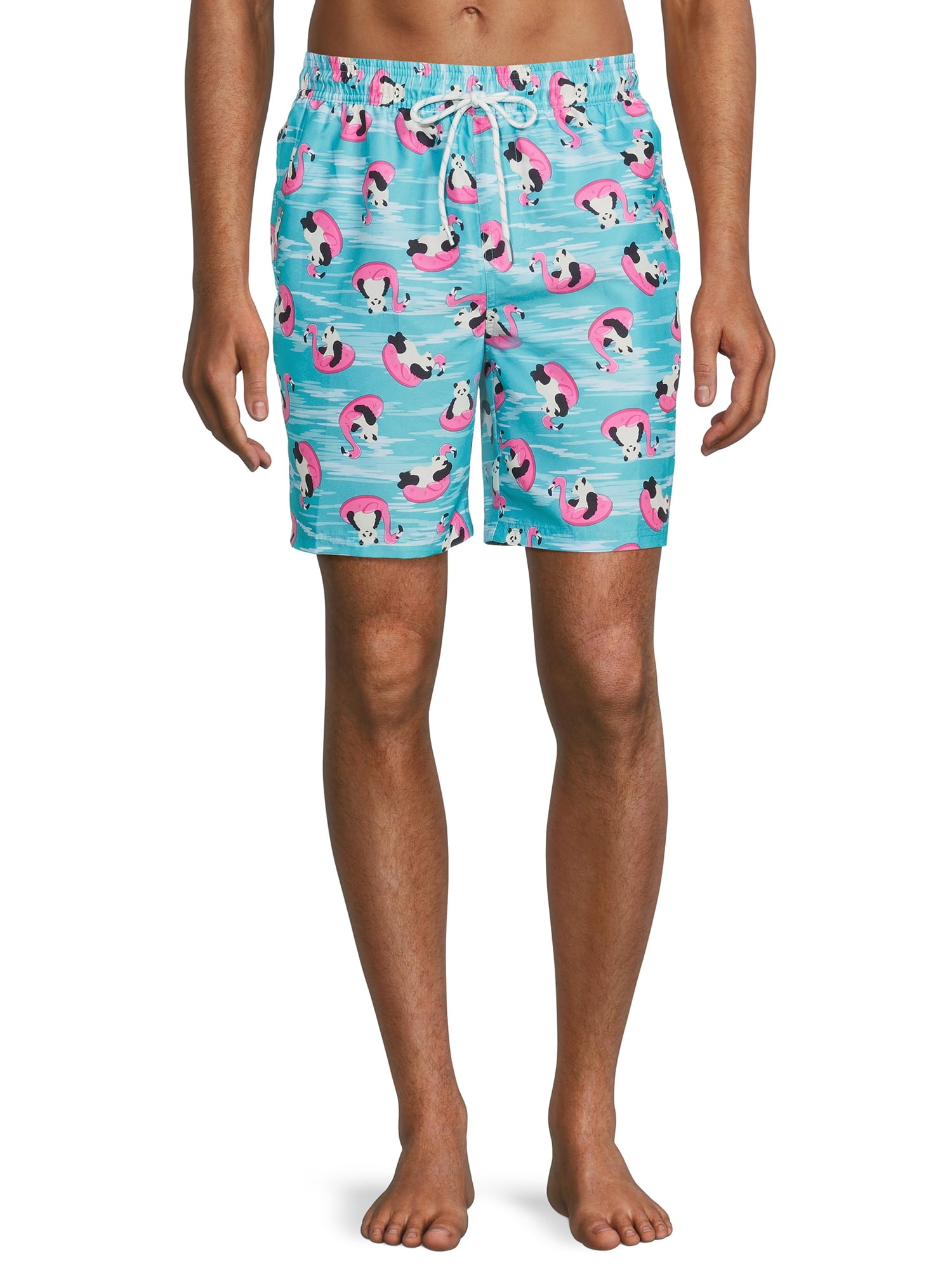 Skull Faces Art Print Young Men Swimming Trunks Running Stretch