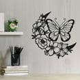 thumbnail image 2 of Pcapzz Metal Butterfly Wall Art Flower Wing Metal Wall Decor Rust-Proof Butterfly Silhouette Artwork for Room Office Decor, 2 of 9