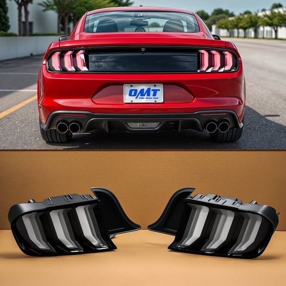 Tail Lights for 2015-2023 Ford Mustang Euro Style LED Sequential Turn Signal