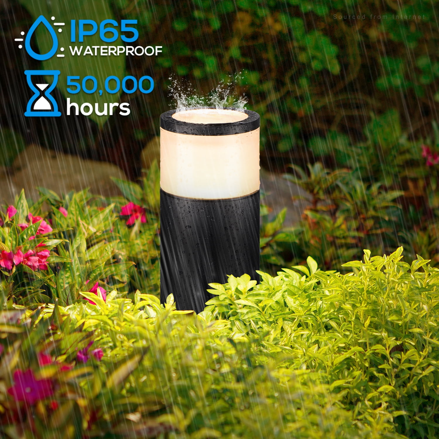 12 Pack LED Bollard Pathway Lights, Low Voltage Landscape Lighting, Garden Lights for Yard, Patio, Lawn, 3000K Warm White