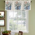 thumbnail image 3 of Christmas Curtain Valances for Windows, Kitchen Valance Window Treatments Panel 2 Pack, Retro Snowflakes Floral Eucalyptus Leaves Rod Pocket Short Curtains for Bathroom Bedroom 60 x 18 Inch, 3 of 8