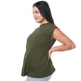 thumbnail image 3 of Playera Maternidad Algodón Cómoda Ropa Embarazo Playera Mujer Básica Sin Mangas Color Verde Militar, 3 of 4