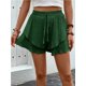 thumbnail image 5 of Pantalones cortos fluidos for mujer, falda pantalón estilo bohemio con volantes y mariposas, cintura alta, tela texturizada, doble capa, Color sólido, informal, 5 of 7