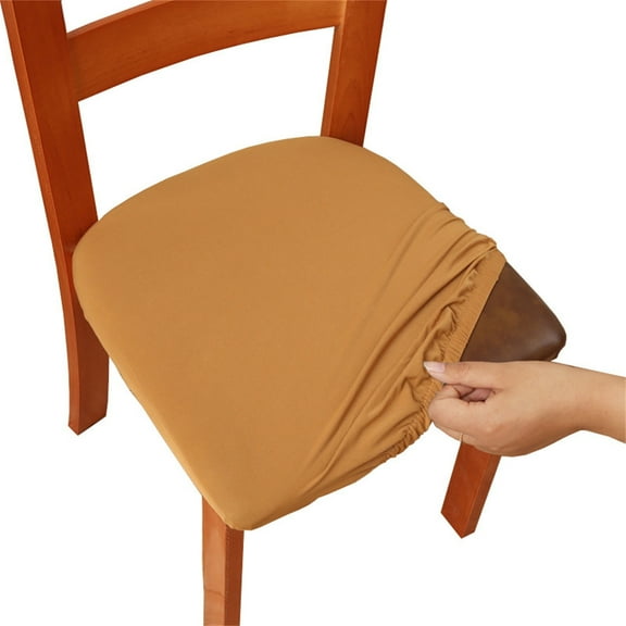 Set of 2 Solid Color Brushed High Elastic Chair Cover, Soft And Comfortable Chair Seat Cover Anti-Slip Chair Slipcover Suitable for Dining Kitchen Restaurant Banquet Dining Chair 14-19 in