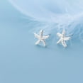 thumbnail image 4 of Solid 925 Sterling Silver CZ Starfish Stud Earrings for Women Teens Beach Stud Earrings Sea Fish Earrings, 4 of 6