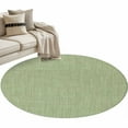 thumbnail image 2 of Green 4ft Round Rug, Farmhouse Burlap Solid Green Color Modern Linen Texture Non-Skid Rubber Backing Large Area Rugs - Living Room Bedroom Home Office, Indoor Floor Mat Carpets Washable Rug, 2 of 9