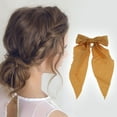 thumbnail image 2 of Unique Bargains 1 Pc Fashionable Solid Bow Ribbon Hair Elastic Band for Home Ginger, 2 of 5