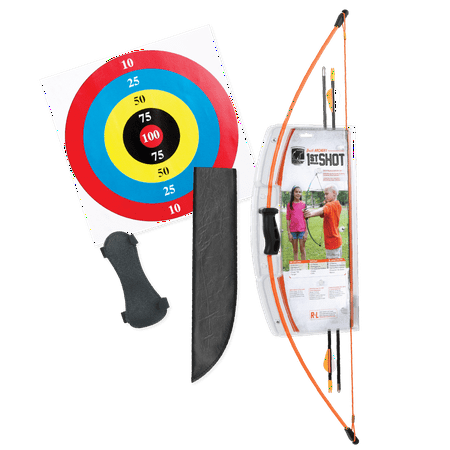 4 Adjustable Bow (Bear Archery 1st Shot Youth Bow Set Includes Arrows, Armguard, and Arrow Quiver Recommended for Ages 4 to 7 – Flo)