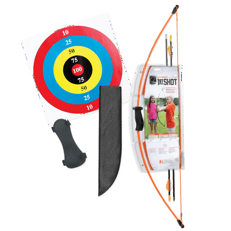 Bear Archery 1st Shot Youth Bow Set Includes Arrows, Armguard, and Arrow Quiver Recommended for Ages 4 to 7 – Flo (Best Bow For A 4 Year Old)