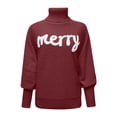 thumbnail image 4 of Timegard Sweaters for Women Christmas Print High Neck Long Sleeve Tops Loose Comfy Pullover Fall Winter, 4 of 5