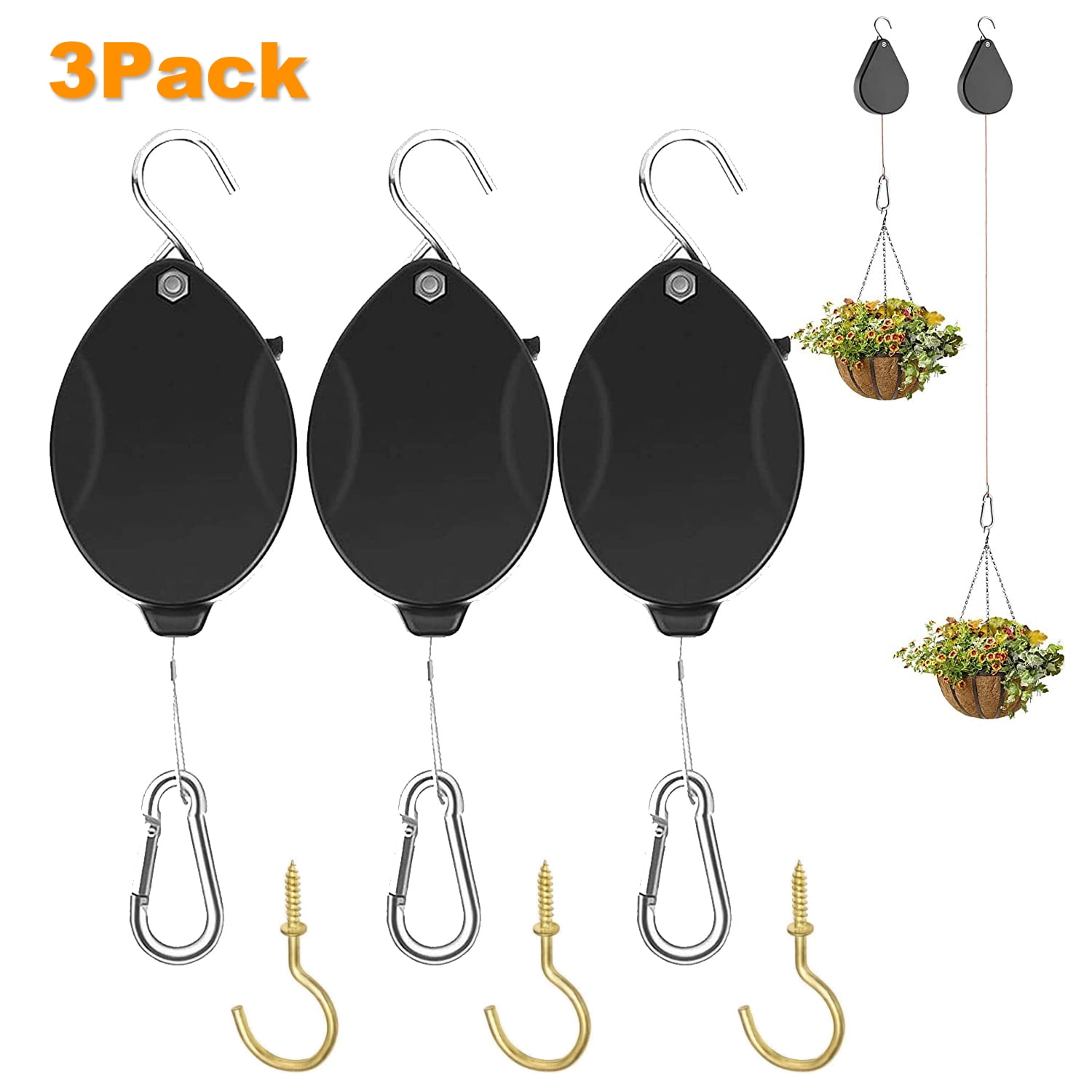 Prociv Upgraded Retractable Plant Hanger,Plant Pulleys for Hanging