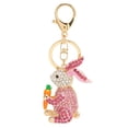 thumbnail image 1 of Llavero de conejo Jadeshay de Metal con colgante de Conejito con incrustaciones, 1 of 8